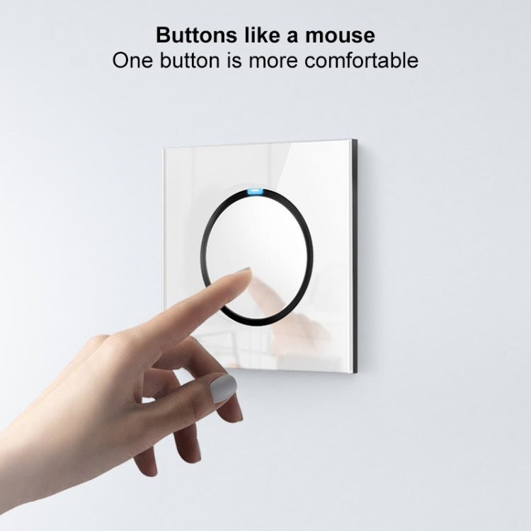 86mm Round LED Tempered Glass Switch Panel, White Round Glass, Style:One Billing Control - Consumer Electronics by buy2fix | Online Shopping UK | buy2fix