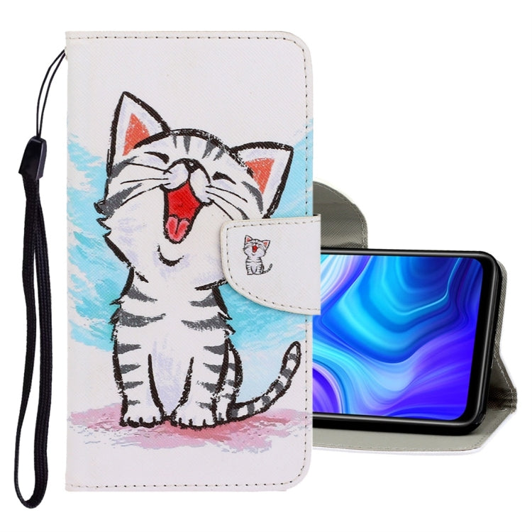 For Xiaomi Redmi 9A 3D Colored Drawing Horizontal Flip PU Leather Case with Holder & Card Slots & Wallet(Red Mouth Cat) - Xiaomi Cases by buy2fix | Online Shopping UK | buy2fix