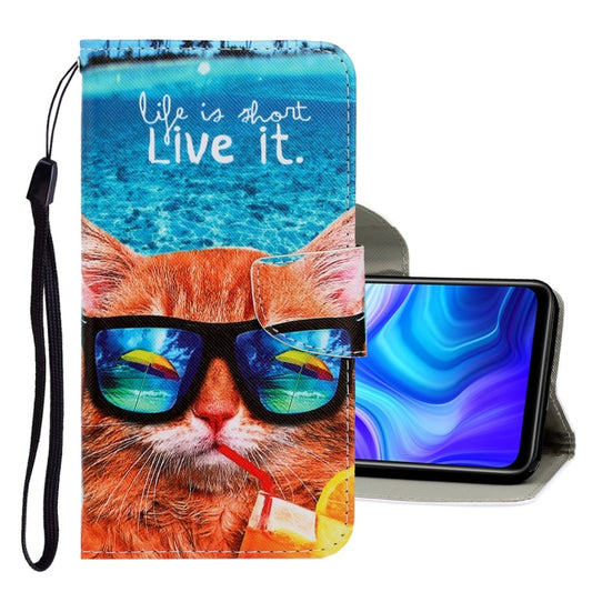 For Xiaomi Redmi 9A 3D Colored Drawing Horizontal Flip PU Leather Case with Holder & Card Slots & Wallet(Underwater Cat) - Xiaomi Cases by buy2fix | Online Shopping UK | buy2fix