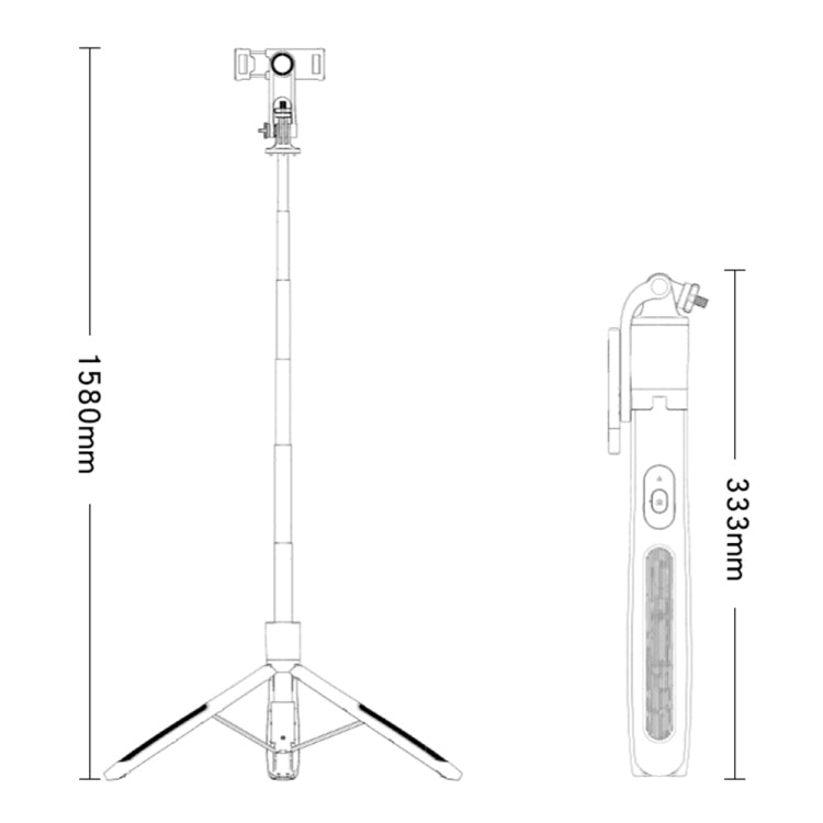 Yesido SF13 Retractable Extended Bluetooth Tripod Phone Live Streaming Selfie Stand(Black) - Selfie Sticks by Yesido | Online Shopping UK | buy2fix