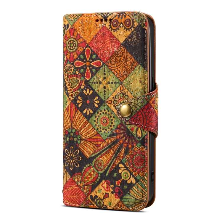 For Samsung Galaxy A05s Denior Flower Language Series Cork Fabric Oil Edge Leather Phone Case(Autumn) - Galaxy Phone Cases by Denior | Online Shopping UK | buy2fix