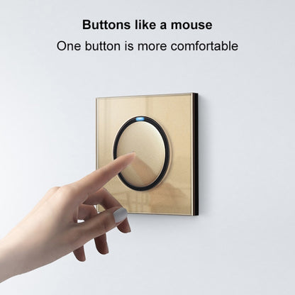 86mm Round LED Tempered Glass Switch Panel, Gold Round Glass, Style:One Open Multiple Control - Consumer Electronics by buy2fix | Online Shopping UK | buy2fix