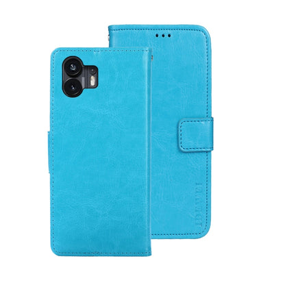 For Nothing Phone 2 idewei Crazy Horse Texture Leather Phone Case with Holder(Sky Blue) - More Brand by idewei | Online Shopping UK | buy2fix