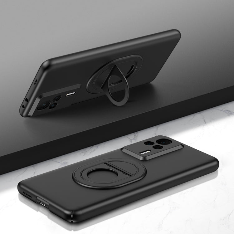 For Xiaomi Redmi K60e Magsafe Hidden Fold Holder Full Coverage Shockproof Phone Case(Black) - Xiaomi Cases by buy2fix | Online Shopping UK | buy2fix