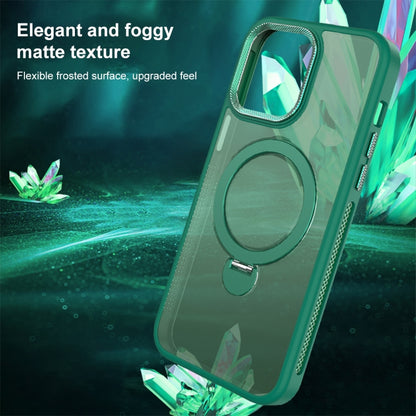 For iPhone 12 Pro Max MagSafe Magnetic Holder Breathable Phone Case(Green) - iPhone 12 Pro Max Cases by buy2fix | Online Shopping UK | buy2fix