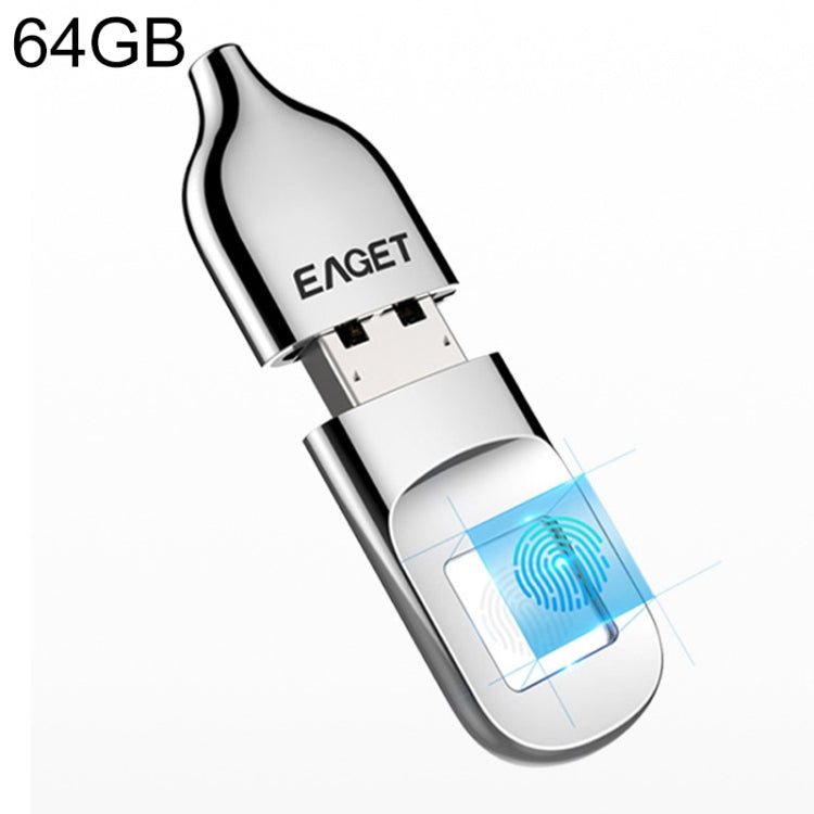 EAGET FU5 64G USB 2.0 Interface Metal Flash U Disk with Fingerprint Identification - Computer & Networking by EAGET | Online Shopping UK | buy2fix