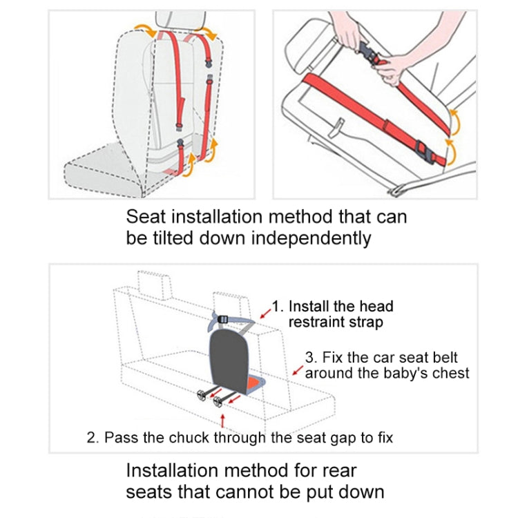 Car Portable Children Safety Seat, Size:50 x 33 x 21cm (For 0-5 Years Old)(Grey + Black) - Seat Accessories by buy2fix | Online Shopping UK | buy2fix