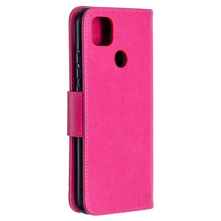 For Xiaomi Redmi 9C Two Butterflies Embossing Pattern Horizontal Flip Leather Case with Holder & Card Slot & Wallet & Lanyard(Rose Red) - Xiaomi Cases by buy2fix | Online Shopping UK | buy2fix