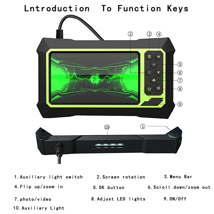 8mm 1080P IP68 Waterproof 4.3 inch Screen Dual Camera Digital Endoscope, Line Length:2m - Consumer Electronics by buy2fix | Online Shopping UK | buy2fix