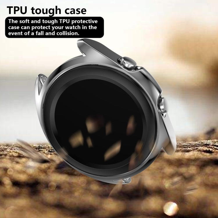 For Samsung Galaxy Watch 3 45mm Electroplating Hollow Half-pack TPU Protective Case(Gray) - Watch Cases by ENKAY | Online Shopping UK | buy2fix