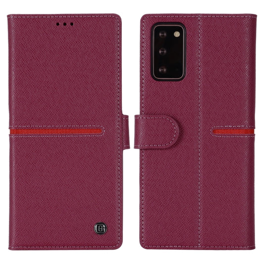 For Samsung Galaxy Note 20 GEBEI Top-grain Leather Horizontal Flip Protective Case with Holder & Card Slots & Wallet & Photo Frame(Wine Red) - Galaxy Note20 Cases by GEBEI | Online Shopping UK | buy2fix