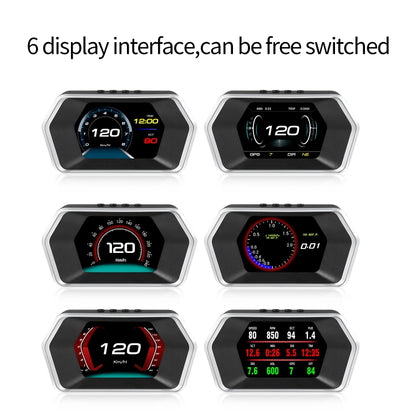 P17 Car HUD Head-up Display GPS Speed Meter Car OBD2 Fault Elimination Code - Head Up Display System by buy2fix | Online Shopping UK | buy2fix