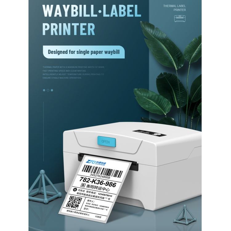 ZJ-8600 76x130 Single Paper Waybill Express Bill Label Printer, USB + Bluetooth Version, UK Plug - Consumer Electronics by buy2fix | Online Shopping UK | buy2fix