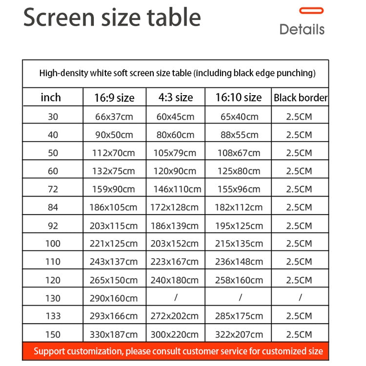 Simple Folding High Density Polyester Projector Film Curtain, Size:72 inch (4:3) Projection Area: 146x110cm - Consumer Electronics by buy2fix | Online Shopping UK | buy2fix