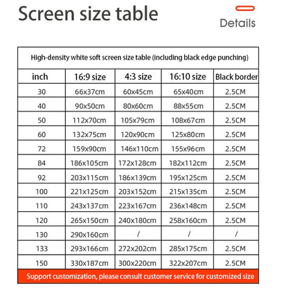 Simple Folding High Density Polyester Projector Film Curtain, Size:120 inch (4:3) Projection Area: 240x180cm - Consumer Electronics by buy2fix | Online Shopping UK | buy2fix