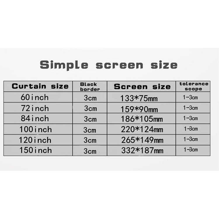 Simple Folding Thin Polyester Projector Film Curtain, Size:120 inch (16:9) Projection Area: 265 x 150cm - Consumer Electronics by buy2fix | Online Shopping UK | buy2fix