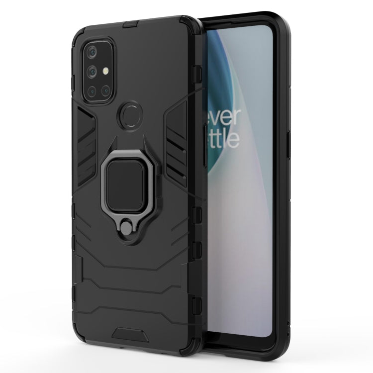 For OnePlus Nord N10 5G PC + TPU Shockproof Protective Case with Magnetic Ring Holder(Black) - Mobile Accessories by buy2fix | Online Shopping UK | buy2fix