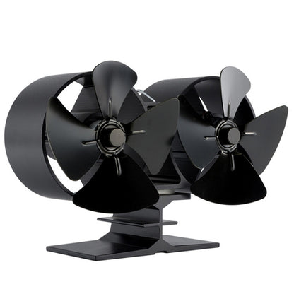 Double Head 8-Blade Aluminum Heat Powered Fireplace Stove Fan - Consumer Electronics by buy2fix | Online Shopping UK | buy2fix