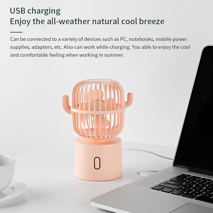 F6 Cactus Portable Mini Fan USB Shaking Head Handheld Desk Electric Fan (Pink) - Consumer Electronics by buy2fix | Online Shopping UK | buy2fix