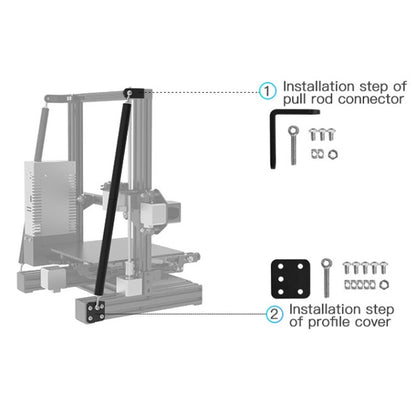 Creality Ender-3 / 3Pro Tie Rod Fixed Support Frame 3D Printer Structure Bracket - Parts by Creality | Online Shopping UK | buy2fix