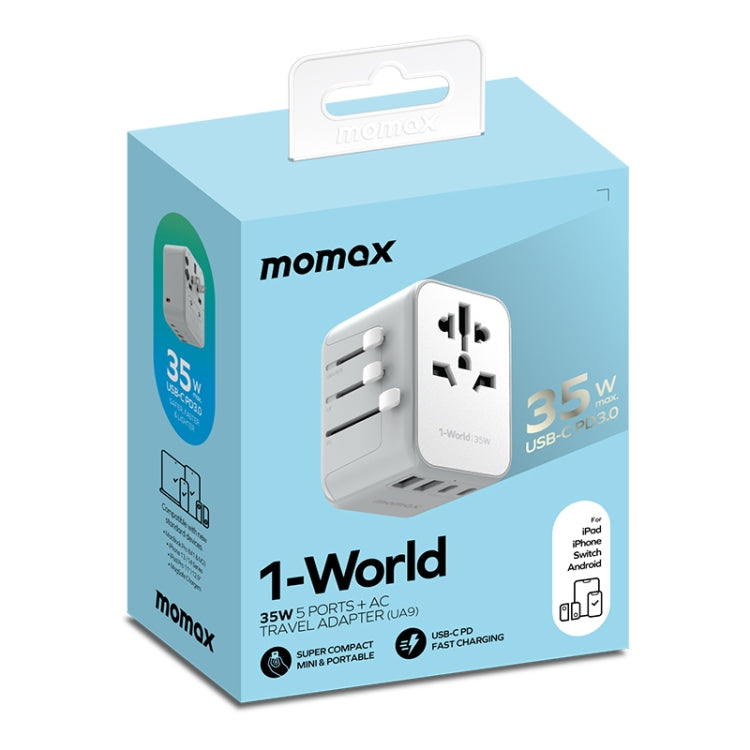 MOMAX 1-World UA9 PD 35W Fast Charger Power Adapter(White) -  by MOMAX | Online Shopping UK | buy2fix