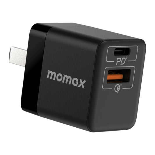 MOMAX UM36 PD 20W USB-C / Type-C + USB Fast Charger Power Adapter, CN Plug(Black) -  by MOMAX | Online Shopping UK | buy2fix