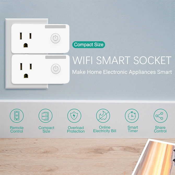 SA-004 10A EWeLink APP Remote Timing WiFi Smart Socket Works with Alexa and Google Home, US Plug - Consumer Electronics by buy2fix | Online Shopping UK | buy2fix