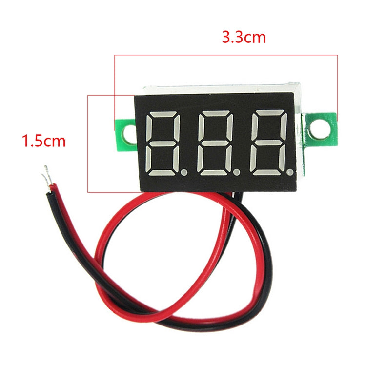 10 PCS 0.36 inch 2 Wires Digital Voltage Meter, Color Light Display, Measure Voltage: DC 2.5-30V (Blue) - Consumer Electronics by buy2fix | Online Shopping UK | buy2fix