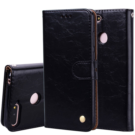 Business Style Oil Wax Texture Horizontal Flip Leather Case for Huawei Honor 7A (with fingerprint hole), with Holder & Card Slots & Wallet(Black) - Honor Cases by buy2fix | Online Shopping UK | buy2fix