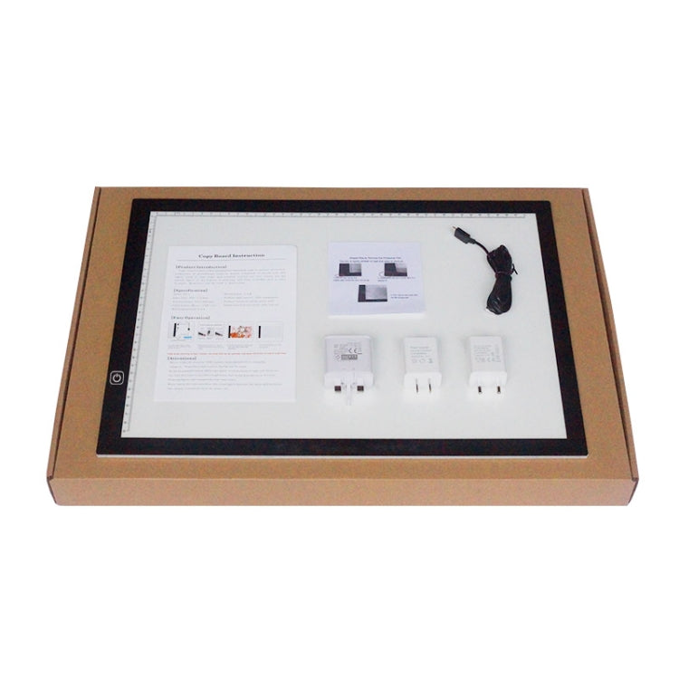 A3 Size 8W 5V LED Ultra-thin Stepless Dimming Acrylic Copy Boards for Anime Sketch Drawing Sketchpad, with USB Cable & Plug - Consumer Electronics by buy2fix | Online Shopping UK | buy2fix