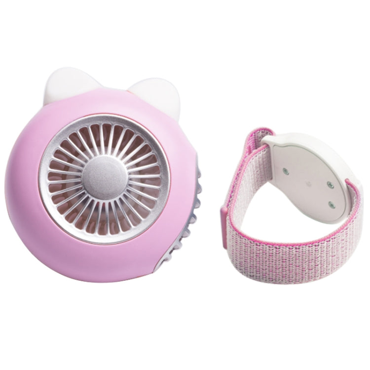 LORDNINO SBF003 3W USB Charging Portable Electric Fan with Magnetic Wristband, 3 Speed Control (Pink) - Consumer Electronics by buy2fix | Online Shopping UK | buy2fix