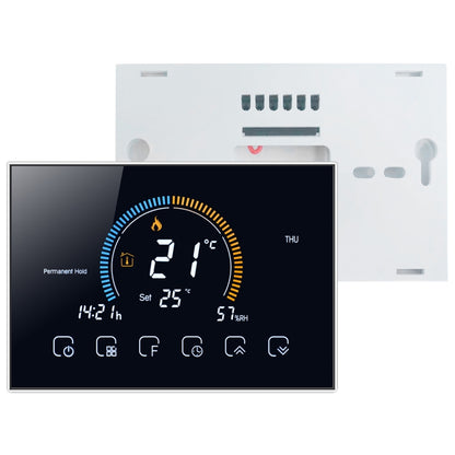 BHT-8000-GA Control Water Heating Energy-saving and Environmentally-friendly Smart Home Negative Display LCD Screen Round Room Thermostat without WiFi(Black) - Consumer Electronics by buy2fix | Online Shopping UK | buy2fix