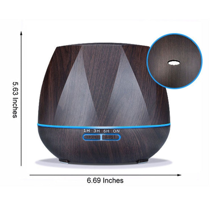 Diamond Wood Grain Remote Control Ultrasonic Humidifier Aromatherapy Machine Automatic Alcohol Sprayer with LED Lights, Capacity: 400mL, US Plug (Dark Wood Color) - Home & Garden by buy2fix | Online Shopping UK | buy2fix