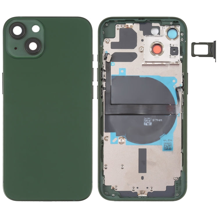 For iPhone 13 Battery Back Cover with Side Keys & Card Tray & Power + Volume Flex Cable & Wireless Charging Module(Green) - Repair & Spare Parts by buy2fix | Online Shopping UK | buy2fix