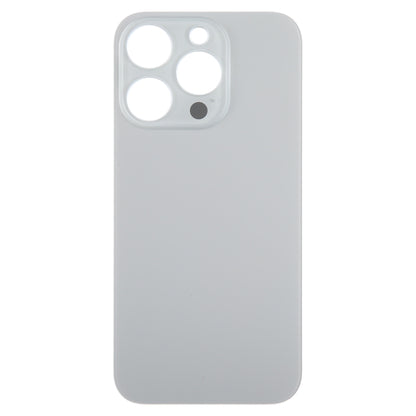 For iPhone 15 Pro Easy Replacement Big Camera Hole Glass Back Battery Cover(Titanium) -  by buy2fix | Online Shopping UK | buy2fix