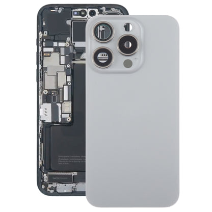 For iPhone 15 Pro Max Glass Battery Back Cover with Camera Lens Cover(Grey) - Back Cover by buy2fix | Online Shopping UK | buy2fix