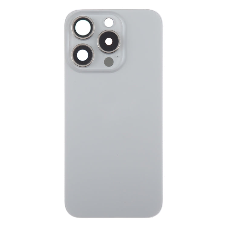 For iPhone 15 Pro Max Glass Battery Back Cover with Camera Lens Cover(Grey) - Back Cover by buy2fix | Online Shopping UK | buy2fix