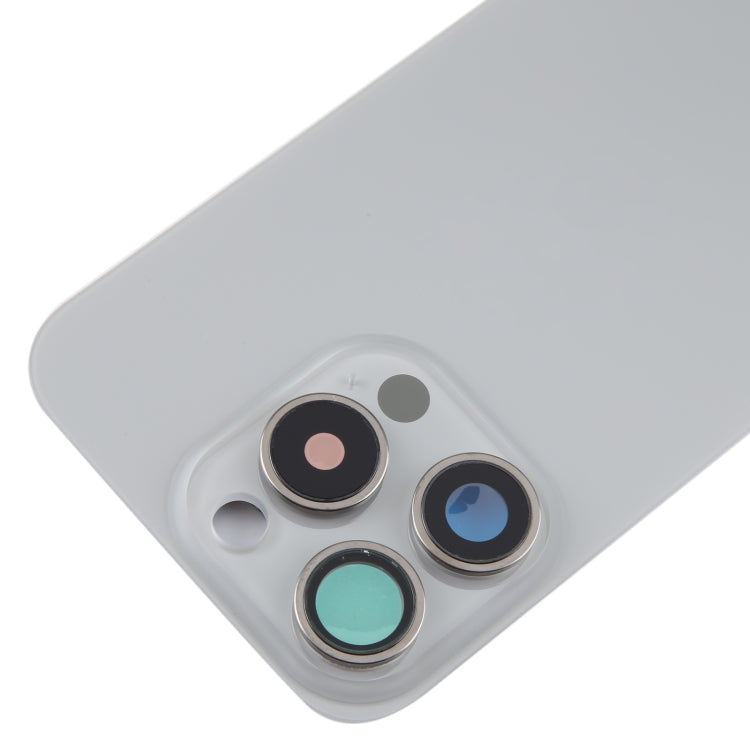 For iPhone 15 Pro Max Glass Battery Back Cover with Camera Lens Cover(Grey) - Back Cover by buy2fix | Online Shopping UK | buy2fix