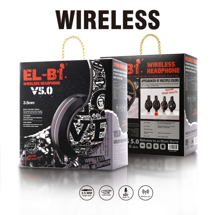 B1 Graffiti Pattern Wireless Bluetooth V5.0 Headset (Black Gold) - Headset & Headphone by buy2fix | Online Shopping UK | buy2fix