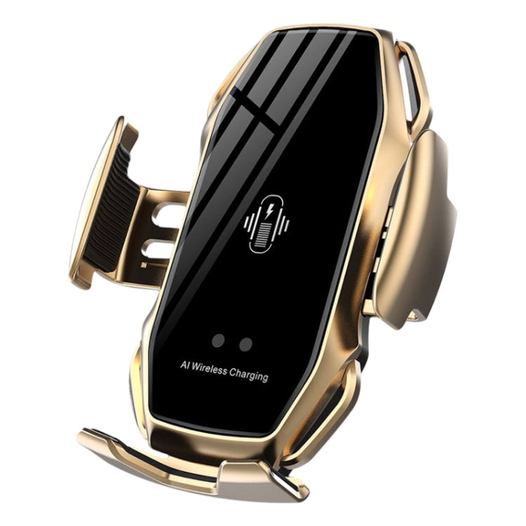 A5 10W Car Infrared Wireless Mobile Auto-sensing Phone Charger Holder, Interface：USB-C / Type-C(Gold) - In Car by buy2fix | Online Shopping UK | buy2fix