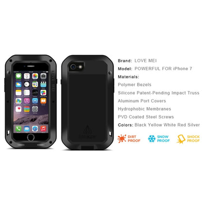 LOVE MEI for  iPhone 7 Professional and Powerful Dustproof Shockproof Anti-slip Metal Protective Case(Black) - More iPhone Cases by LOVE MEI | Online Shopping UK | buy2fix