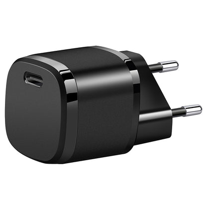 APQ-006 PD 20W USB-C / Type-C Single Port Wine Barrel Shape Travel Charger, EU Plug (Black) - Mobile Accessories by buy2fix | Online Shopping UK | buy2fix