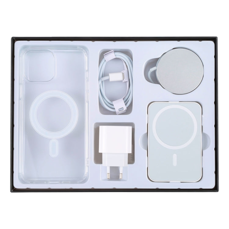 5 in 1 Data Cable + Travel Charger + Wired / Wireless MagSafe Magnetic Wireless Charger + MagSafe Magnetic Phone Case Digital Gift Box Set for iPhone 13 Pro Max, EU Plug(Black) - Apple Accessories by buy2fix | Online Shopping UK | buy2fix