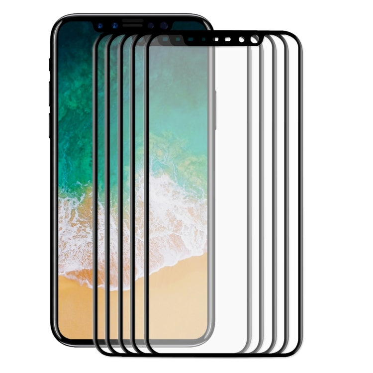 For iPhone X 5pcs ENKAY Hat-Prince 0.2mm 9H Surface Hardness 3D Explosion-proof Full Screen Carbon Fiber Soft Edges Tempered Glass Screen Film (Black) - iPhone X & XS Tempered Glass by ENKAY | Online Shopping UK | buy2fix