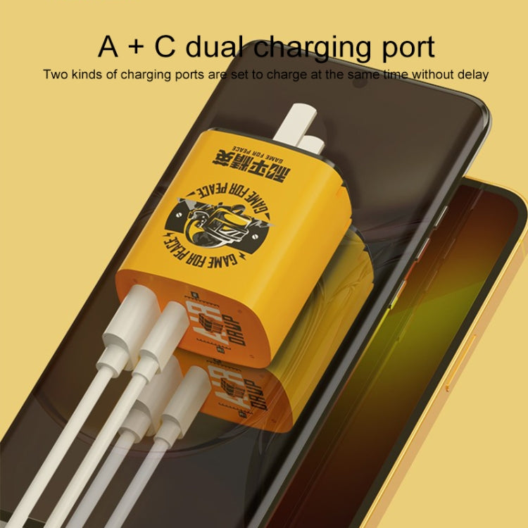 ROCK T42 PD 20W USB + TypeC / USB-C Dual Ports Fast Charging Travel Charger, CN Plug (Orange) - USB Charger by ROCK | Online Shopping UK | buy2fix