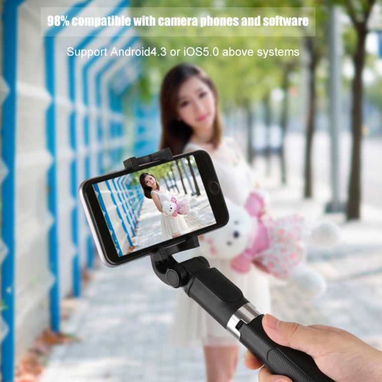 2 in 1 Foldable Bluetooth Shutter Remote Selfie Stick Tripod for iPhone and Android Phones(White) - Consumer Electronics by buy2fix | Online Shopping UK | buy2fix