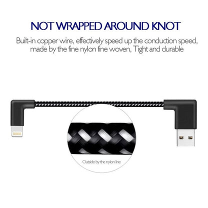 2m 2A USB to 8 Pin Nylon Weave Style Double Elbow Data Sync Charging Cable - Normal Style Cable by buy2fix | Online Shopping UK | buy2fix