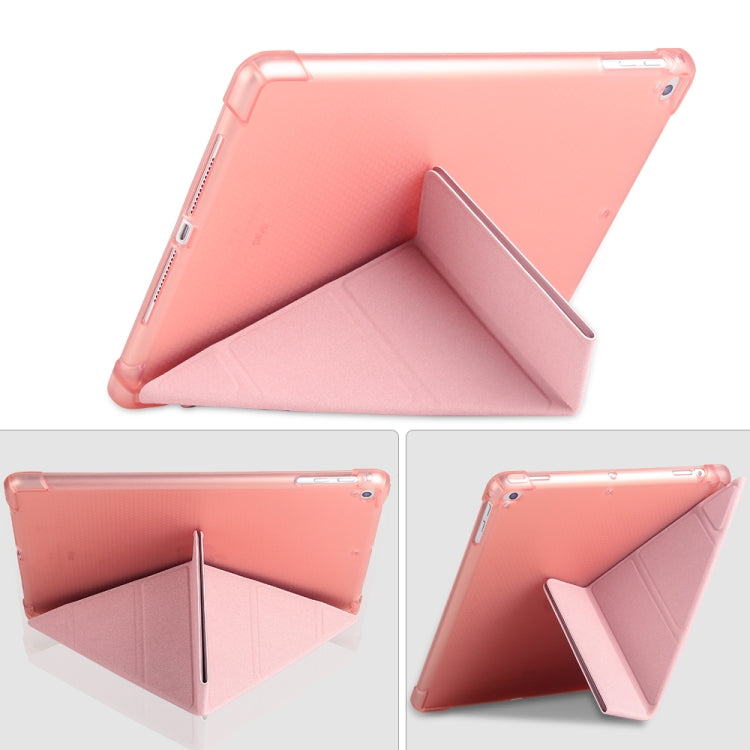 Multi-folding Shockproof TPU Protective Case for iPad 9.7 (2018) / 9.7 (2017) / air / air2, with Holder & Pen Slot(Black) - Apple Accessories by buy2fix | Online Shopping UK | buy2fix