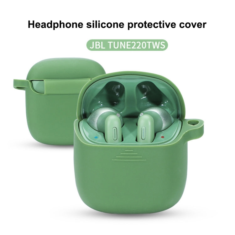 Wireless Earphones Pure Color Silicone Anti-fall Protective Case For JBL TUNE 220TWS(Green) - JBL Earphone Case by buy2fix | Online Shopping UK | buy2fix