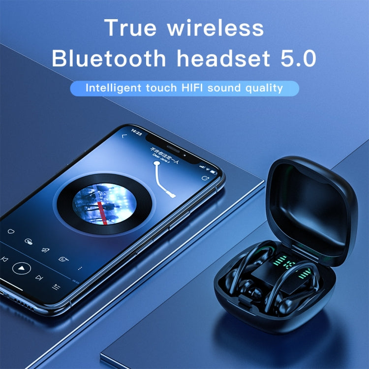 MD03 Wireless Ear-mounted Bluetooth Earphone with Charging Box & Digital Display, Support Touch & HD Call & Voice Assistant & NFC(Black) - Bluetooth Earphone by buy2fix | Online Shopping UK | buy2fix